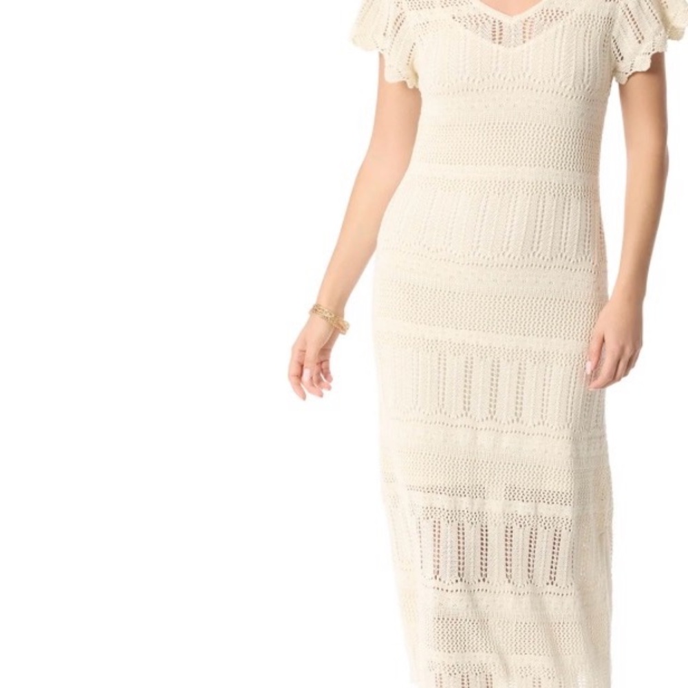 Jessica Simpson Cream Crochet Knit Maxi Dress - Picture 3 of 5